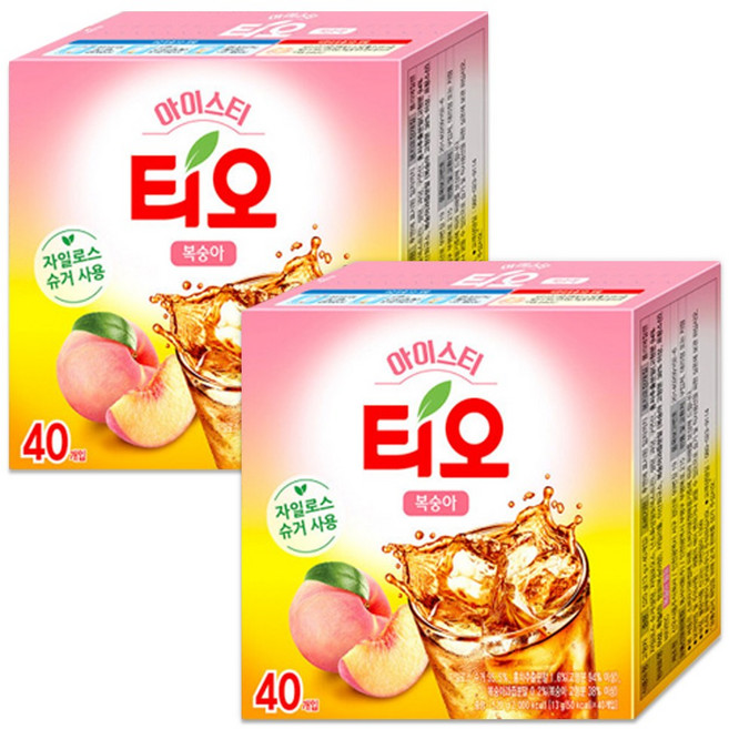 동서티오 아이스티분말 복숭아맛, 13g, 40개입, 2개