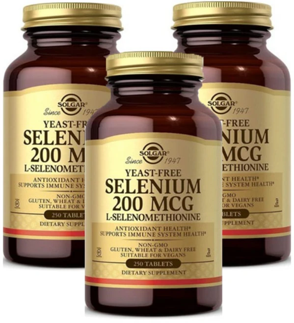 솔가 이스트-프리 셀레늄 200mcg 타블렛 글루텐 프리 비건 무설탕, 3개, 250정 - 쿠팡