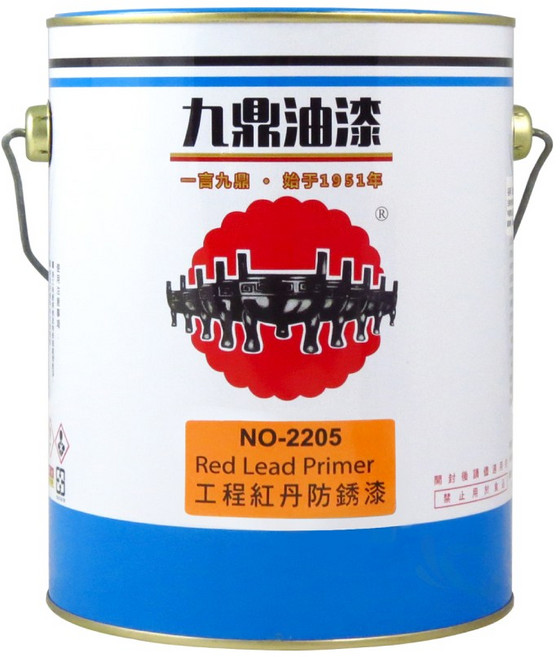 漆寶 九鼎2205工程紅丹漆 - 金屬防鏽底漆 施工方便, 桔紅色, 1個, 3.785L