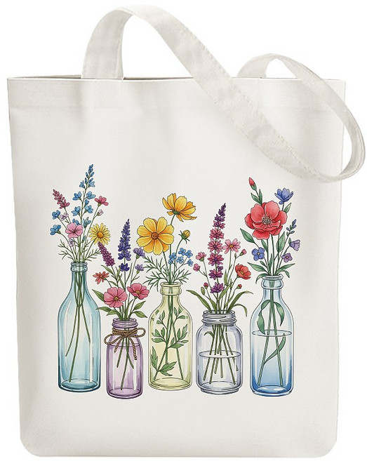 프린팅 캔버스 숄더백 내부 지퍼 포켓 쇼핑 토트백