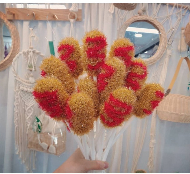 [손품] 핫도그 텀블러 수세미 병솔수세미 손잡이 수세미, 1개, 1개