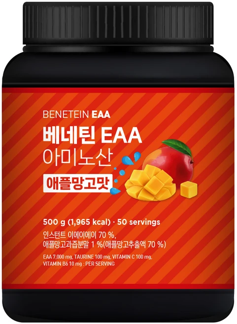 베네틴 EAA 7000 필수 아미노산 보충제 애플망고맛, 1개, 500g - 쿠팡