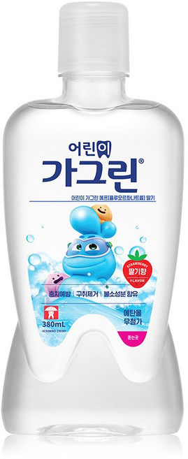 가그린 어린이용 구강세정제 딸기향, 380ml, 1개