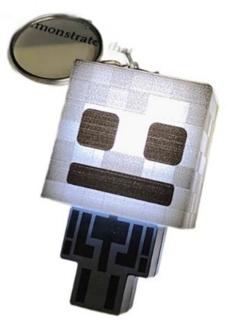 Minecraft 麥塊 發光公仔 鑰匙扣, 1個, 發光骷髏弓劍人