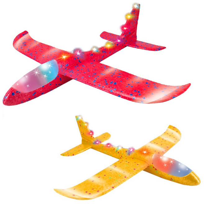 LED 반짝반짝 에어 글라이더 비행기 장난감 만들기 색상랜덤, 에어글라이더(랜덤) 156 x 50 x 566mm, 1개