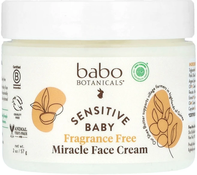 바보 보태니컬스 센서티브 베이비 미라클 페이스 크림 무향 57g (2oz) BBO-01110 - 쿠팡