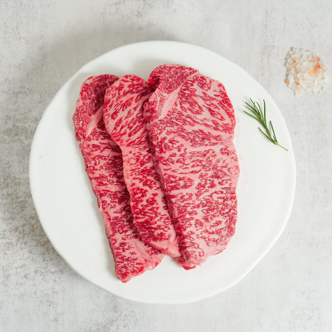 우마왕 한우 1++ 투플러스 냉장 채끝 구이용, 200g, 2개