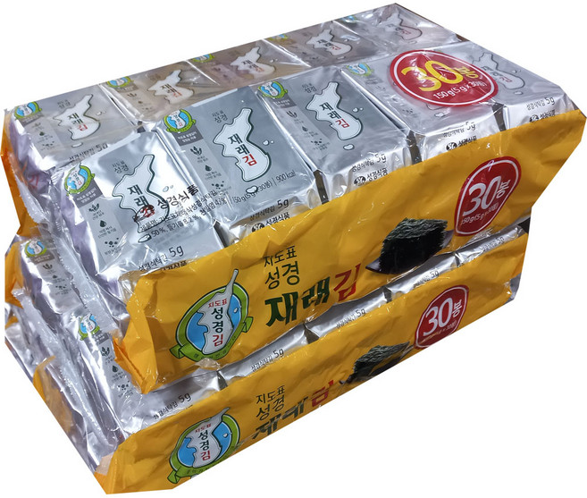 지도표 성경재래식탁김5g X 30봉 X 2개 총60봉