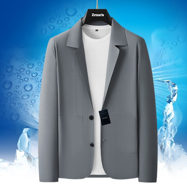 Zenaris 봄여름 남자 블레이져 정장자켓 아이스 냉감 얇은 카라넥 아우터 재킷