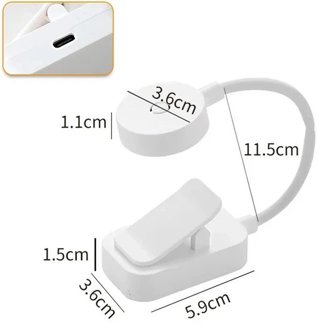 LED 눈 보호 책 야간 조명 미니 클립 온 램프 배터리 유연한 여행 침실 독서