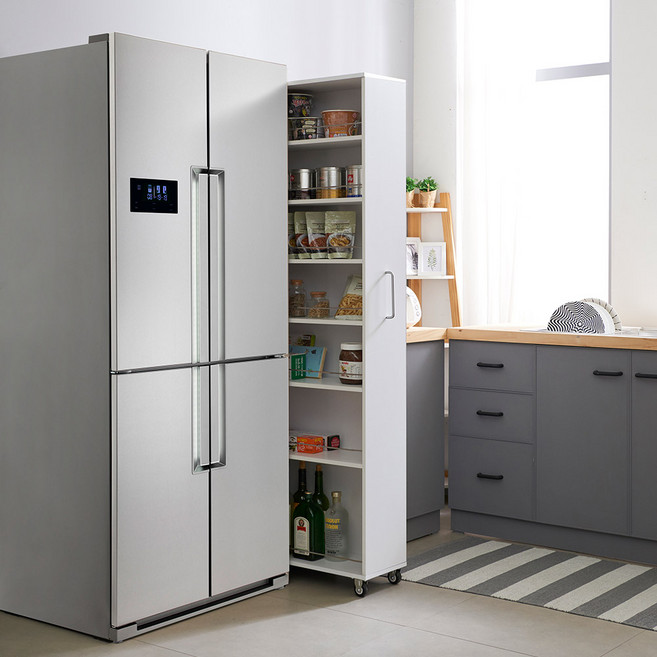 프린홈 루크 틈새 수납장 주방 펜트리 좁은 공간 수납장 5type, 화이트