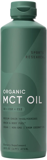 스포츠리서치 MCT 오일 언플레이버드 비건 키토, 1개, 473ml - 쿠팡