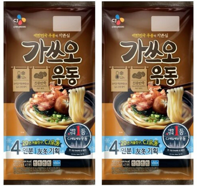 CJ제일제당 가쓰오우동 4인분 933g, 2개