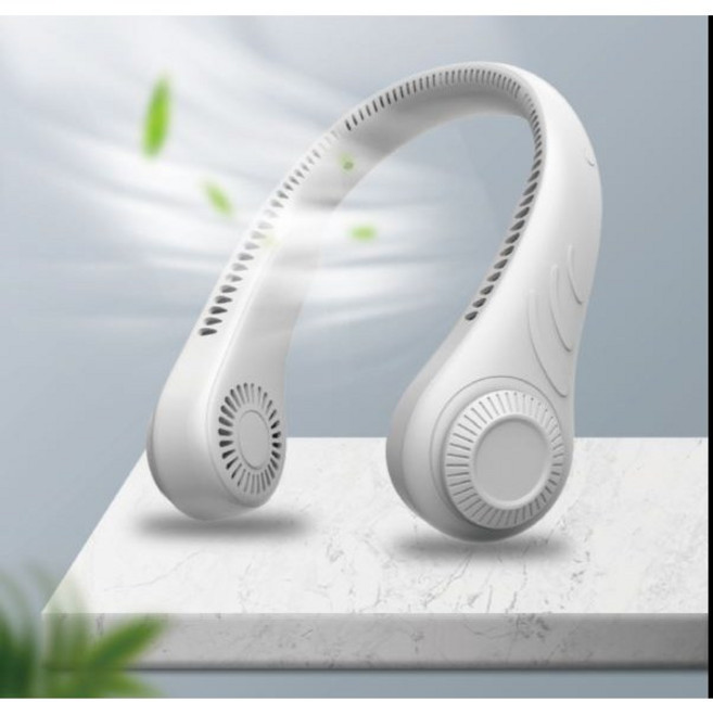 360도 저소음 넥밴드 선풍기 핸즈프리 넥풍기 휴대용 목걸이 선풍기, 화이트