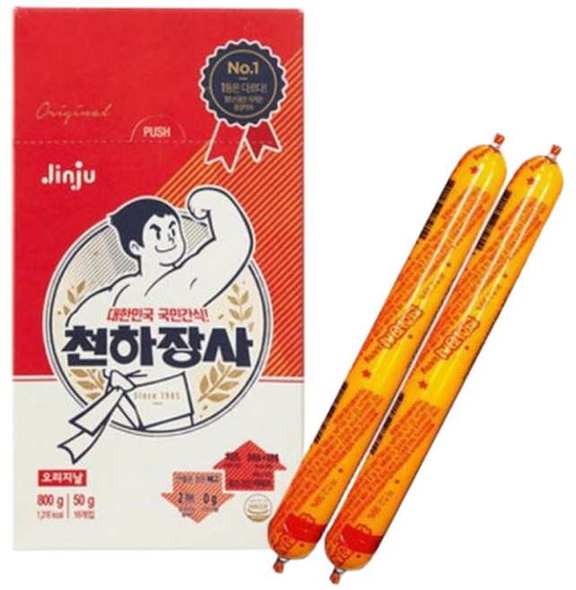 진주햄 후식 천하장사 오리지날 50gX16개 소시지, 50g, 16개