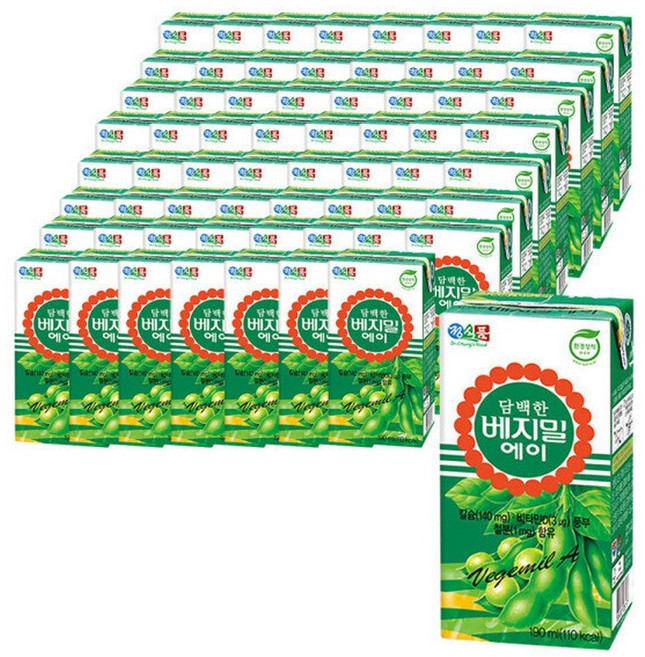 담백한 베지밀에이 190ml 64개, 달콤한 베지밀A 베지밀에이 두유 190ml 64개