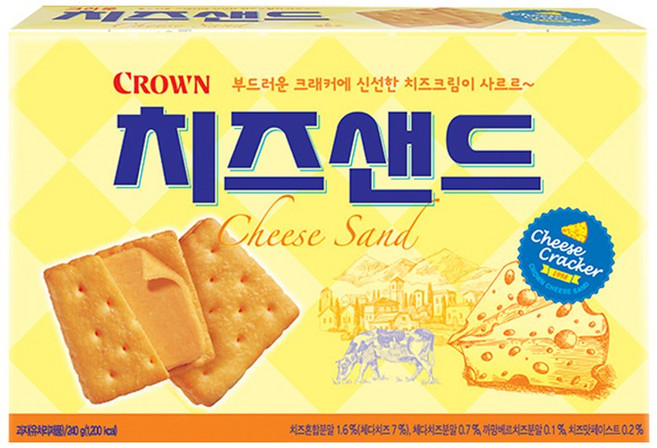 크라운 치즈샌드 과자, 240g, 1개