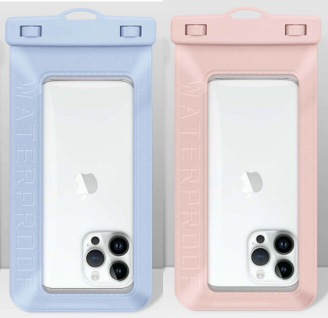 제로필 IPX8등급 방수케이스 스마트폰 방수팩, 1개, 블루+핑크