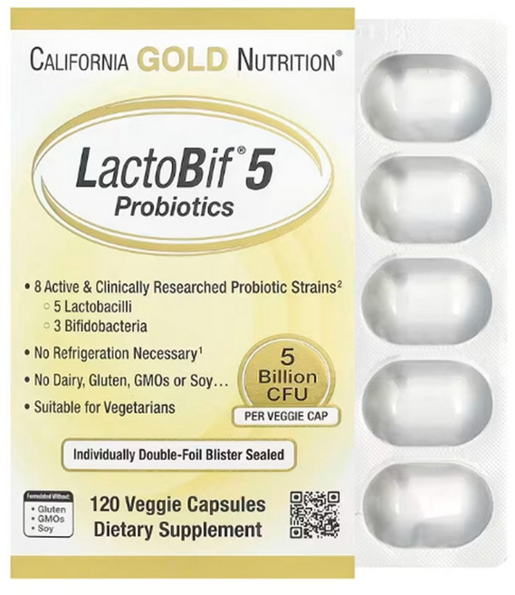 캘리포니아 골드 뉴트리션(California Gold Nutrition) 락토비프 50억 유산균, 120정, 4개