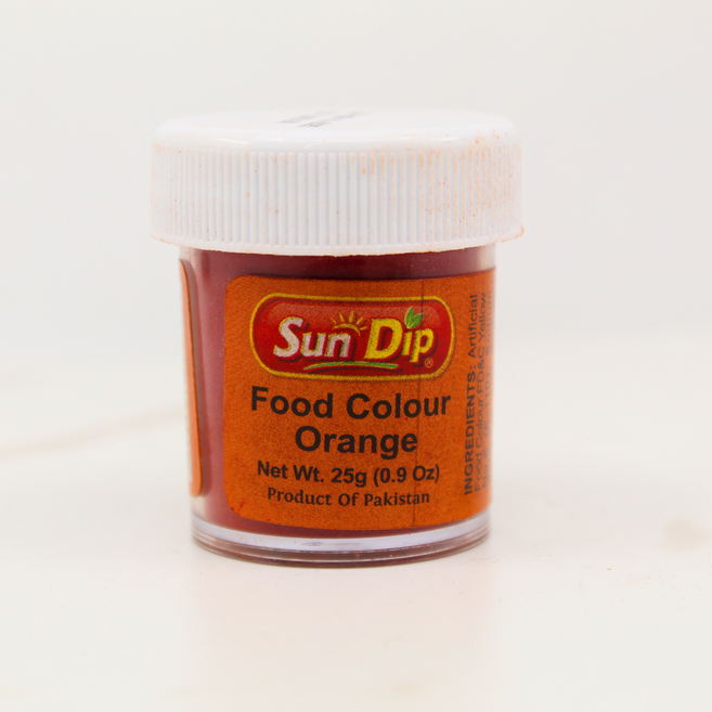 Halal Certified Orange Food Coloring by Sundip (Pakistan) 할랄 인증을 받은 파키스탄산 순딥 주황색 푸드 컬러링, 1개, 25g