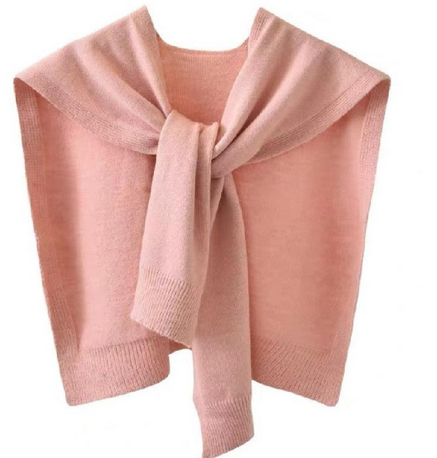 데일리픽쳐 여성용 간절기 페이크 가디건 니트 어깨 숄 머플러