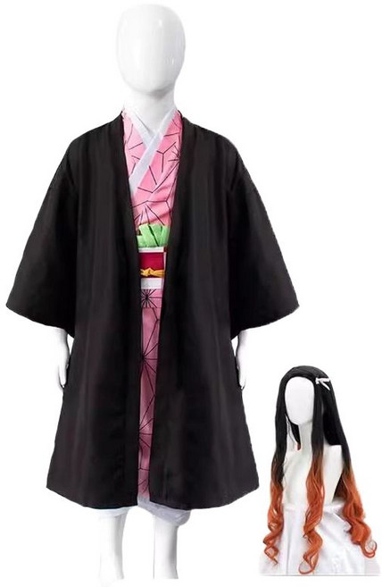 귀멸의칼날옷 코쵸우 시노부 코스프레 의상 애니메이션 귀멸의칼날 하오리 망토 정장 유니폼 가발 할로윈