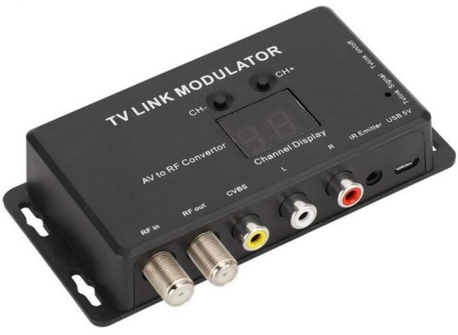TM70 UHF TV 링크 모듈레이터 AV RF 변환기 IR 익스텐더 21 채널 디스플레이 PAL NTSC, 1개, 1개
