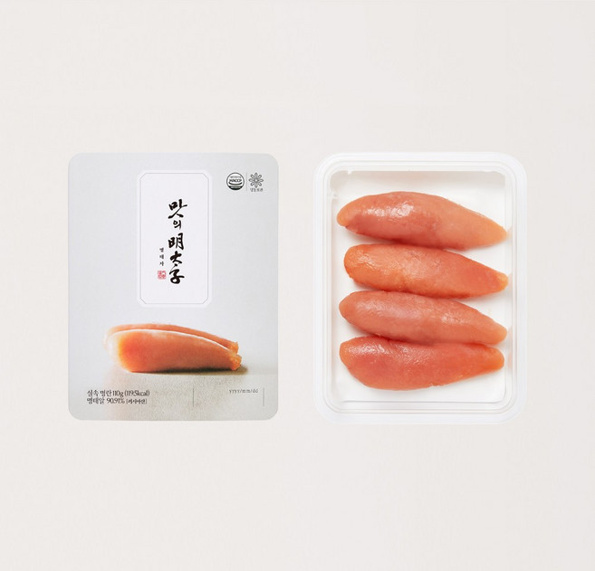 한끼명란 [맛의명태자] 실속 명란 110g 온명란 젓갈 백명란 구이 무색소, 6개