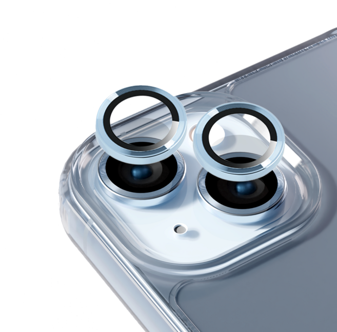 5세컨즈 아이폰 14 프로 메탈링 카메라 렌즈 풀커버 강화유리, 09.블루, 2세트