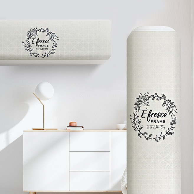 노바 에어컨 2in1 커버 스탠드+벽걸이 에어컨덮개 세트, 03_리스 그레이