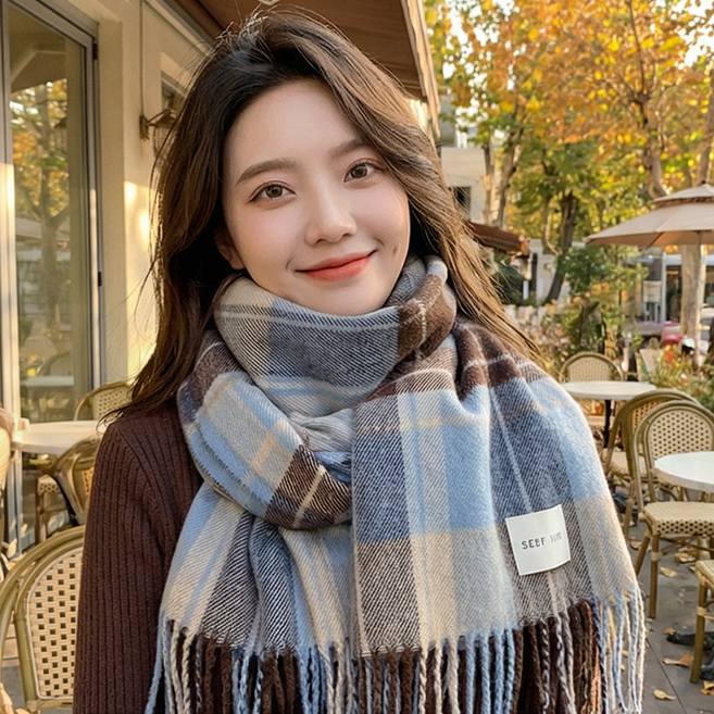 R Succeed I 여성 겨울 에 베이직 목도리 소프트 데일리 따뜻한 머플러