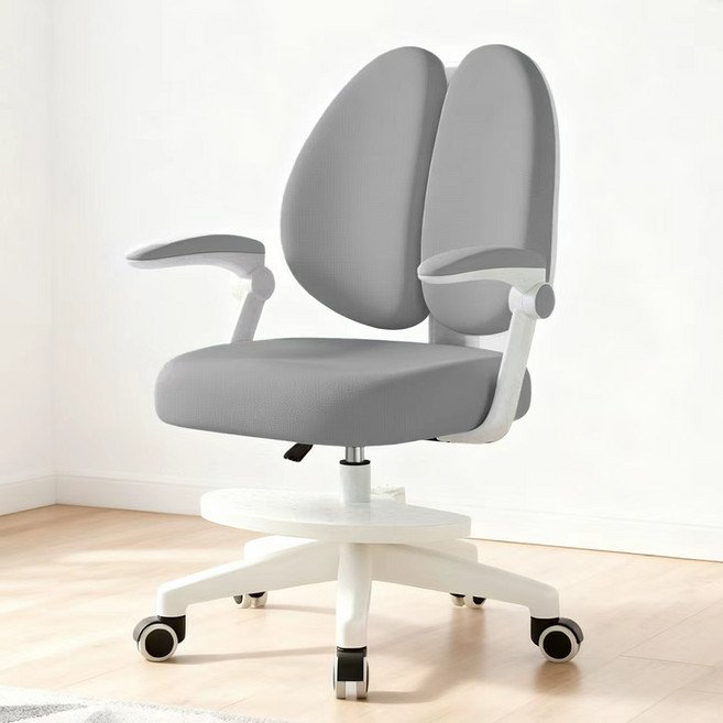 하루꿈 학생 의자 인체공학 허리편한 높이조절 등받이 회전 의자, 그레이