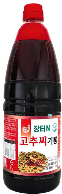 장터엔 고추기름 국산고추씨기름1.5L, 1.5L, 1개