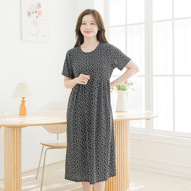 아킵 반팔원피스 데일리 홈웨어 냉감 드레스
