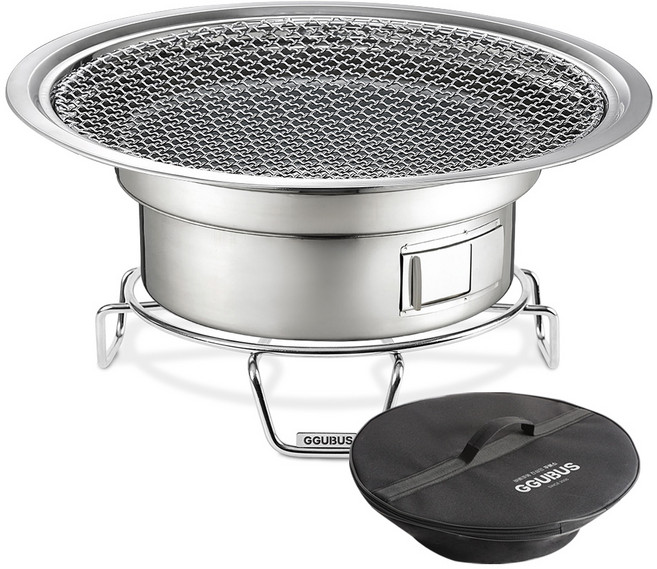 스텐 로스터 바베큐 그릴 + 멀티스탠드 + 가방 SET 원형 숯불 야외용 업소용 식당 화로대, 스텐로스터그릴395+멀티스탠드+가방SET, 1세트