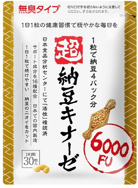 초 낫토키나제 6000FU 낫또 나토 DHA EPA외 14종의 성분배합 30정, 1개 - 쿠팡