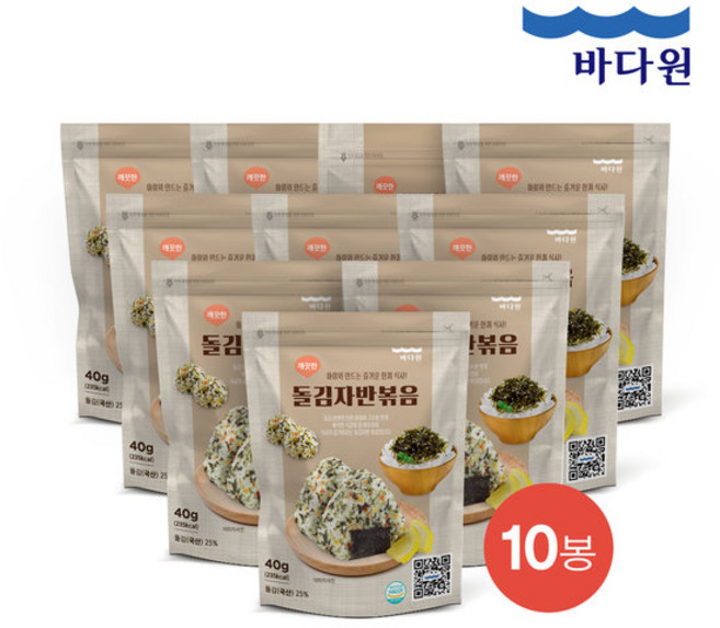 [바다원] 깨끗한 돌김자반 오리지널 40g x 10봉, 1개