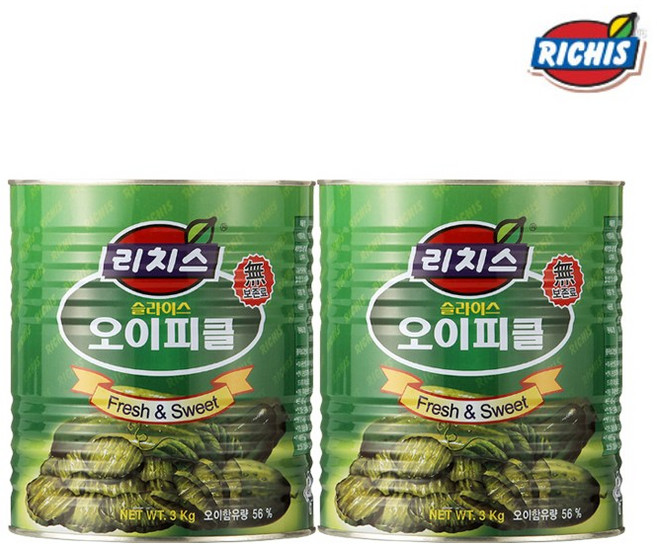 리치스 슬라이스 오이피클, 2개, 3kg