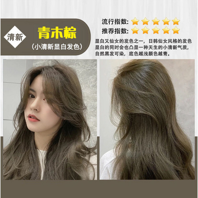 奶茶灰棕 染髮劑, 青木棕【百搭色】,一盒裝, 1個