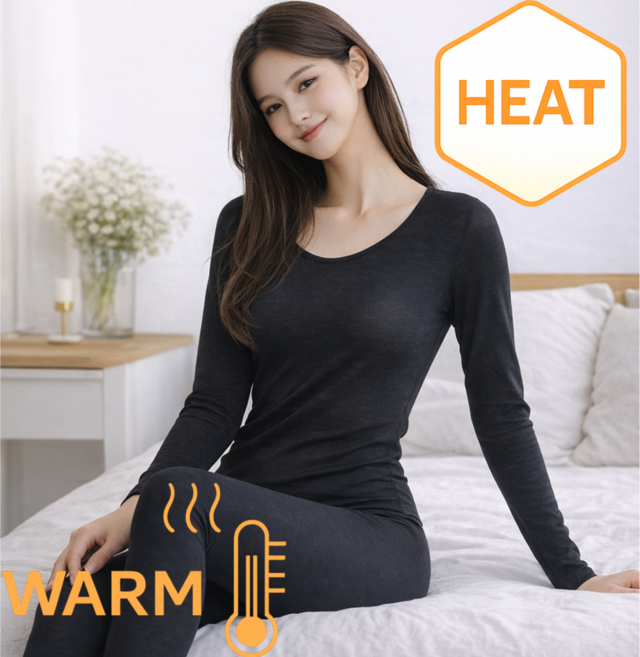 발열 내의 상하 세트 초경량 여성용