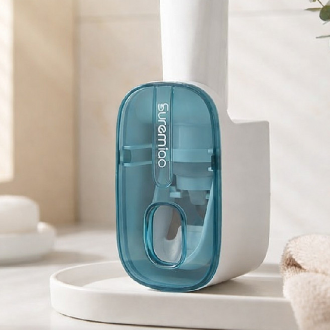 센티브 무타공 자동 치약 디스펜서, 스카이, 1개