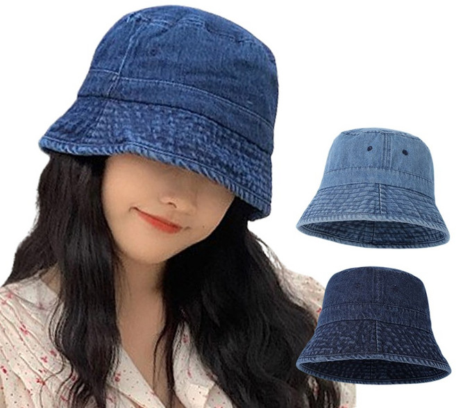 노바엘라 사계절 여성 데님 벙거지 버킷햇