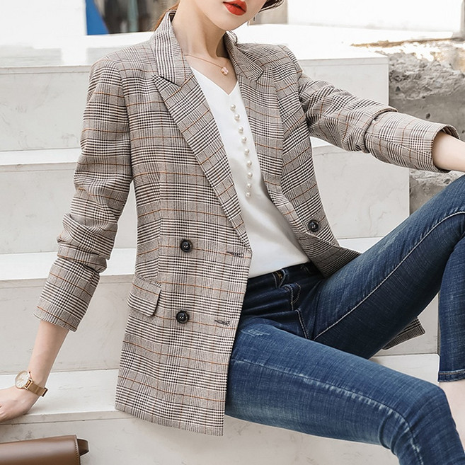 여성 더블 자켓 아우터 데일리룩 재킷 베이직