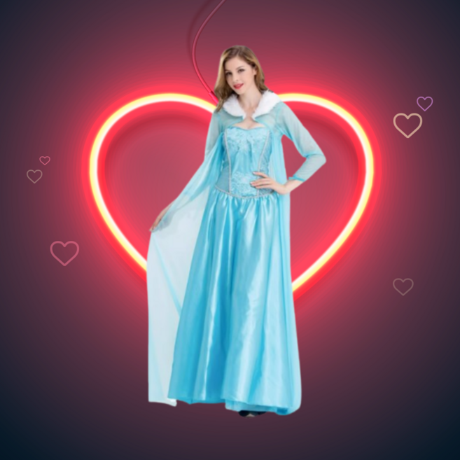 성인 엘사 드레스 코스프레 의상 할로윈 코스튬