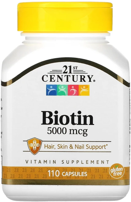 21st Century 비오틴 5000mcg 캡슐 110정, 1개 - 쿠팡