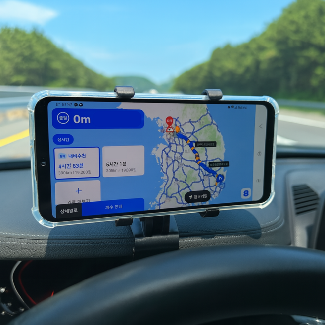 더블럭키 차량용휴대폰거치대 계기판 대쉬보드 핸드폰 스마트폰, 블랙, 1개