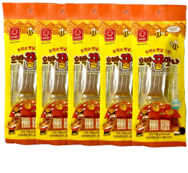 한진식품 호박꿀맛나 쫀드기, 100g, 5개