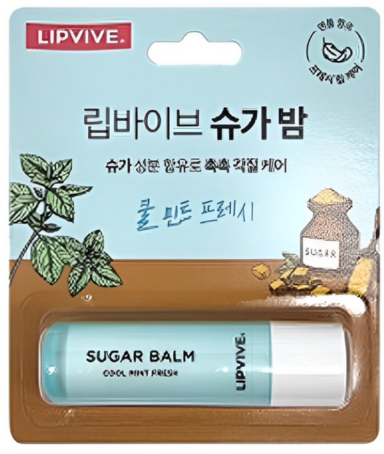 애경 립바이브 슈가밤 립밤 보습 립케어, 1개, 4.8g, 쿨 민트 프레시