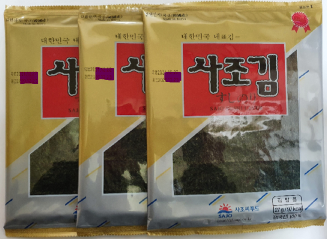사조 김 27g 전장김 김밥용김 10매 (마끼김), 3개