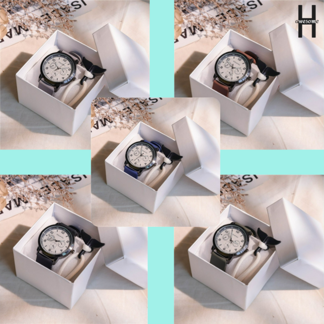 어썸H 원형 손목시계 실리콘 남자 여자 패션 시험 심플 디자인